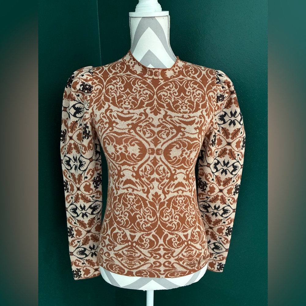 Flying Tomato S Elegant Brown Patterned Women's Top